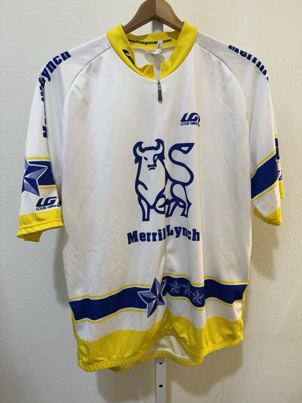 Louis Garneau Gris Shirt Cycling Jersey Mens XXL Merrill Lynch